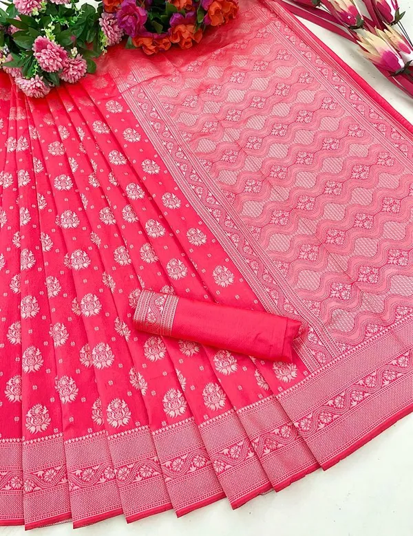 Pink_Woven_Banarasi_Jacquard_Saree_(Pink)